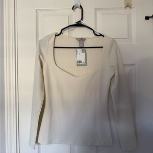 H&M Cream Long Sleeve Women's Top